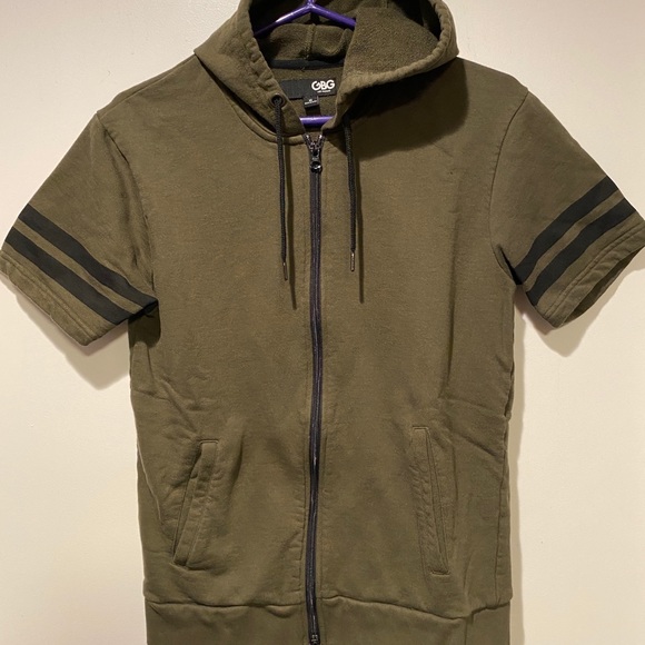 G by Guess Other - Short sleeve green/black zipper hoodie